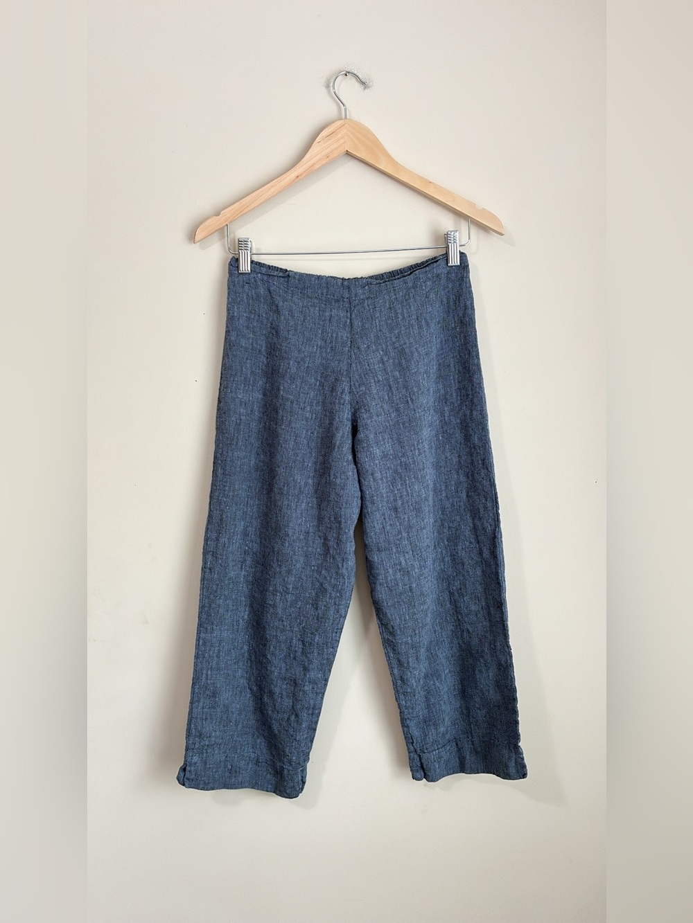 Bryn Walker Wide Leg Linen Pants in Denim Blue